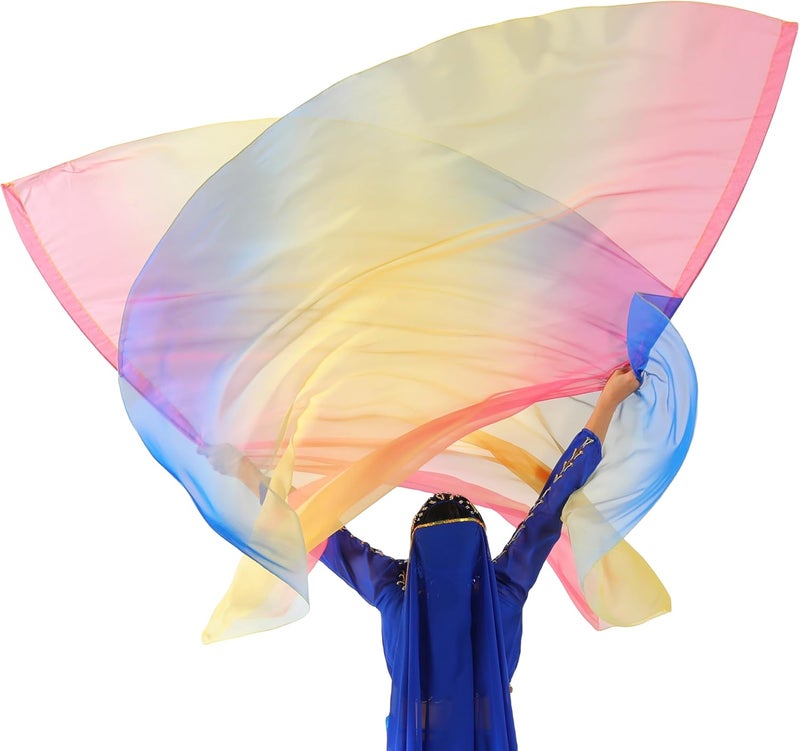 MUNAFIE Worship Flags for Dance Church,Praise Dance Flags for Worship Set(2 Flags+ 2 Flexi Rods+1 Storage Bag) 1#RED-YELLOW-BLUE - Image 5